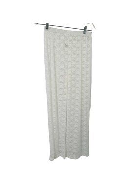 cacelin White Lace pants  Womens Size small Elastic Waist cover up new